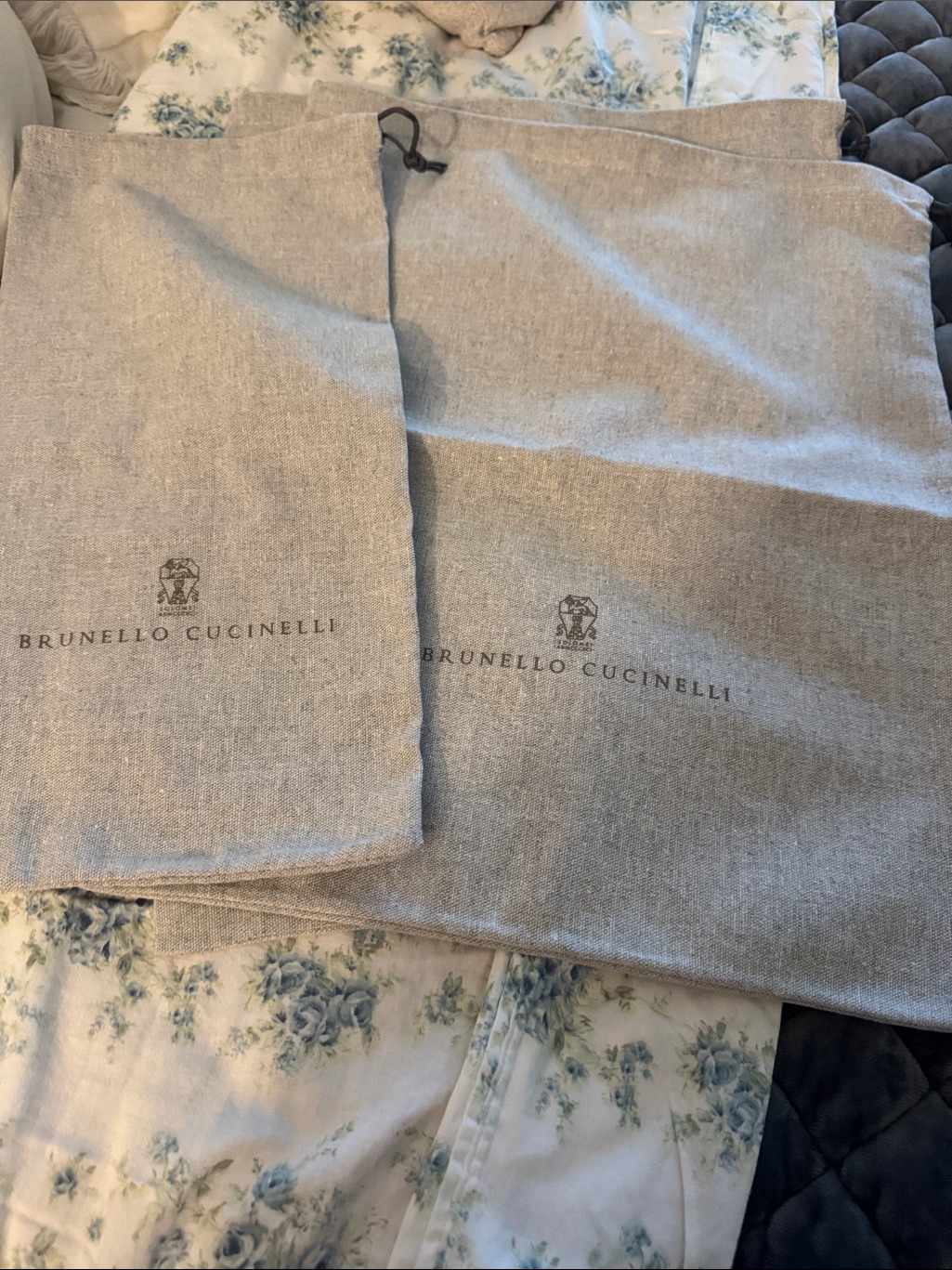 Brunello Cucinelli Bundle Natural Beige Linen Dust Bags (Set)